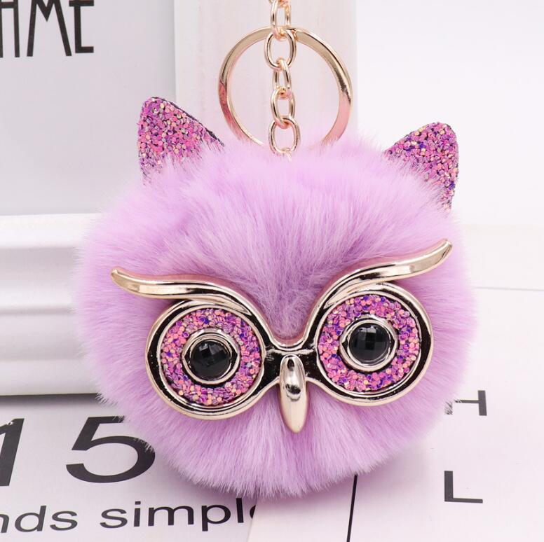 Lovely Owl Plush Doll Kids Favors Fur Ball Key Chain