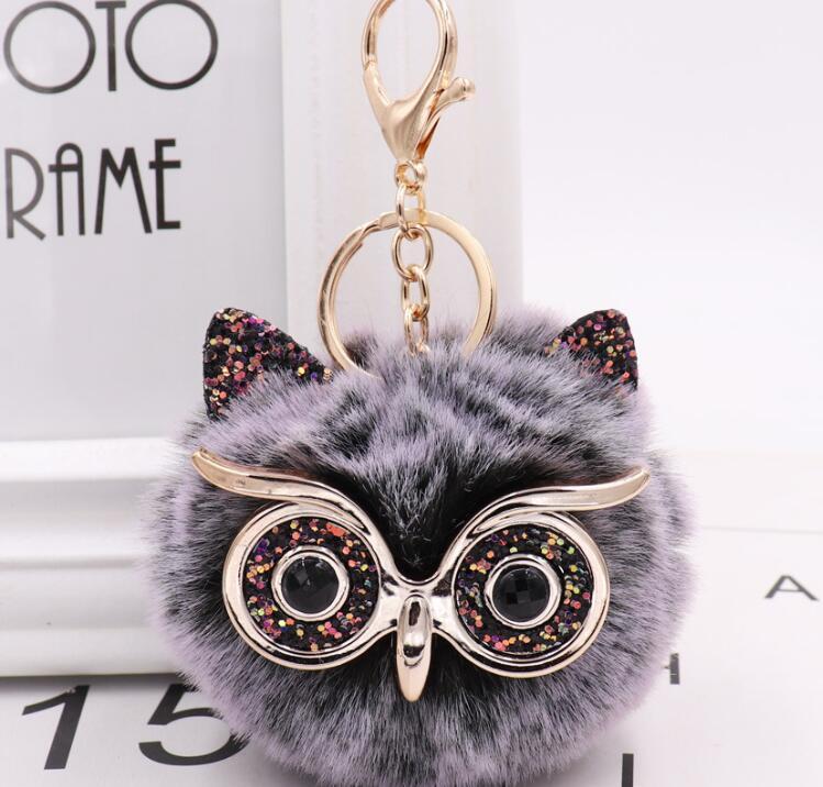 Lovely Owl Plush Doll Kids Favors Fur Ball Key Chain