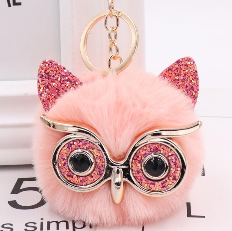 Lovely Owl Plush Doll Kids Favors Fur Ball Key Chain
