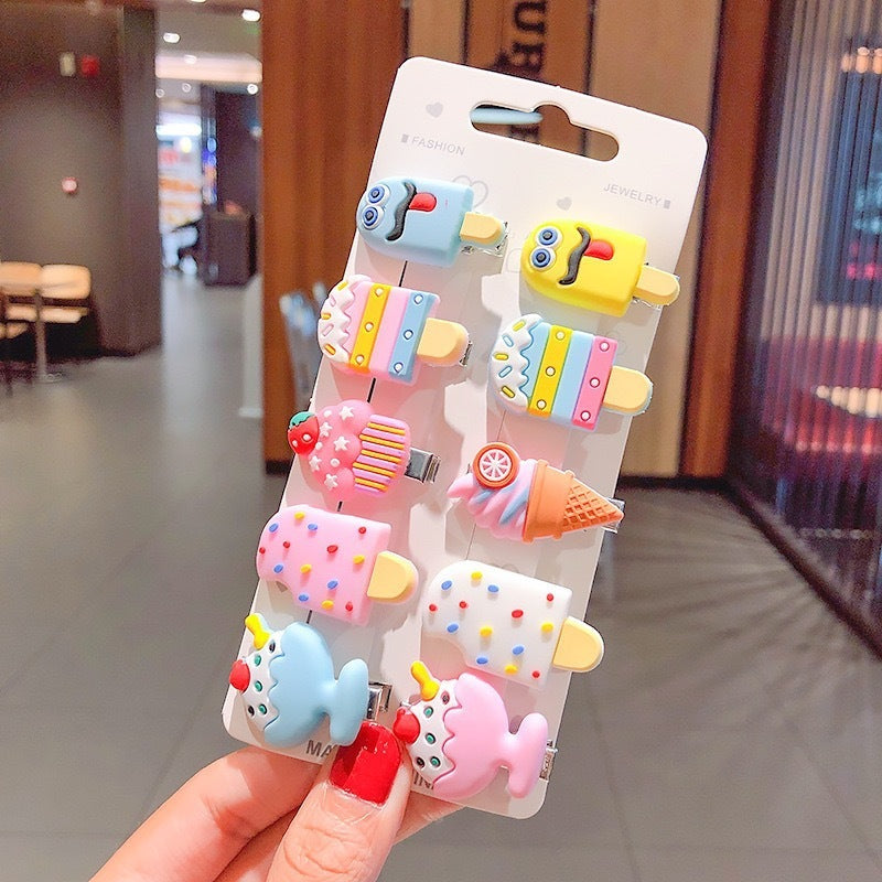Super cute cream ice cream kids hairpin