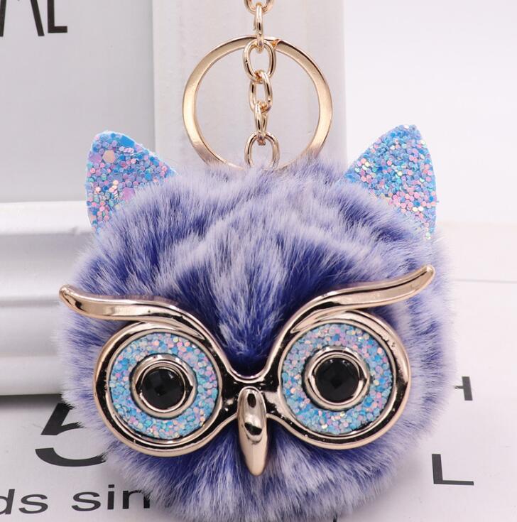 Lovely Owl Plush Doll Kids Favors Fur Ball Key Chain