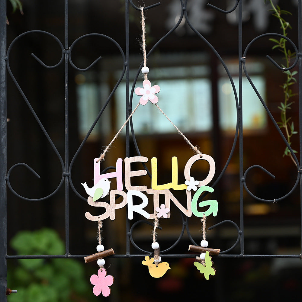 Easter Decorations Easter Wooden Letter Plate Pendant Nordic Style