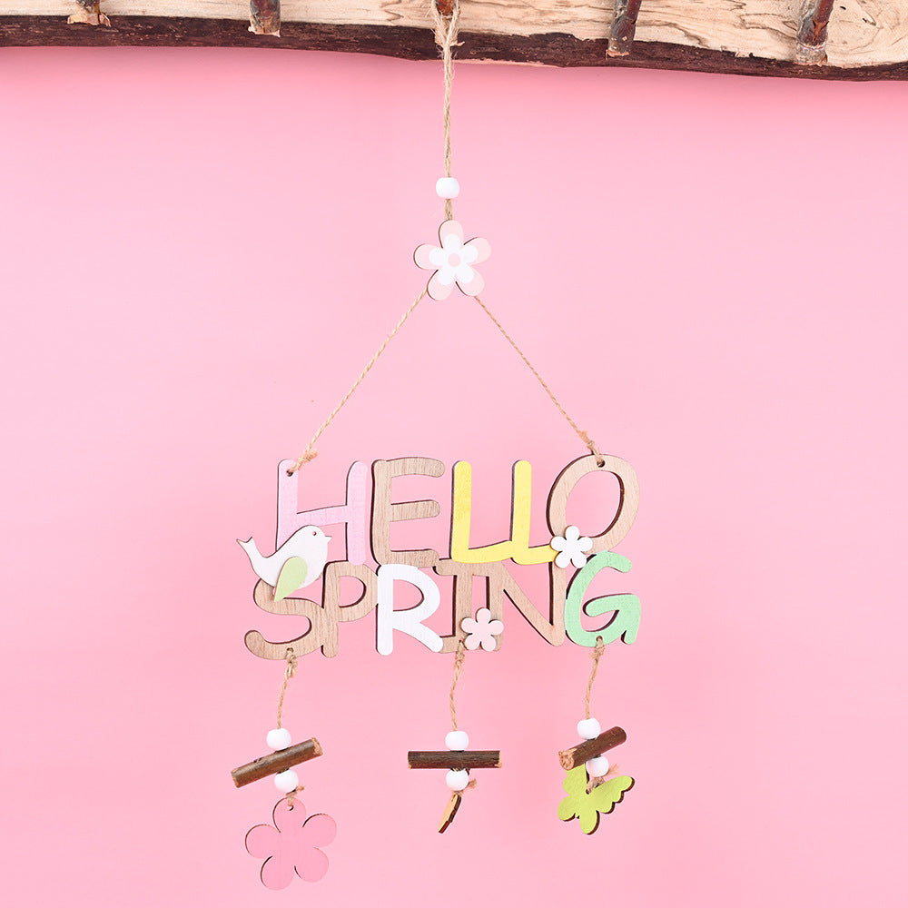 Easter Decorations Easter Wooden Letter Plate Pendant Nordic Style