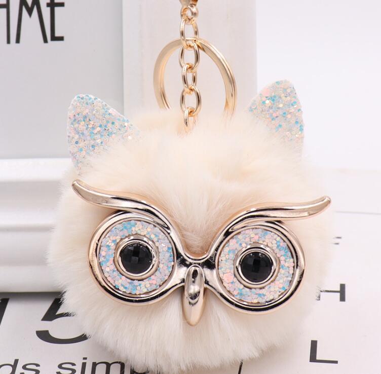 Lovely Owl Plush Doll Kids Favors Fur Ball Key Chain