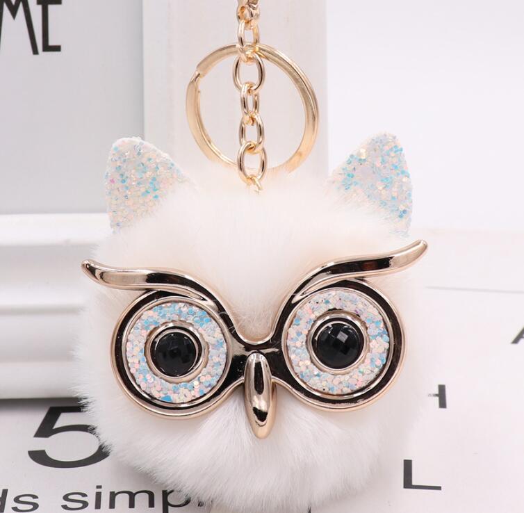 Lovely Owl Plush Doll Kids Favors Fur Ball Key Chain