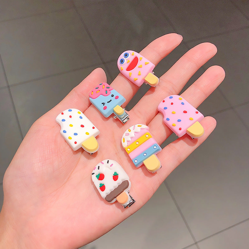 Super cute cream ice cream kids hairpin