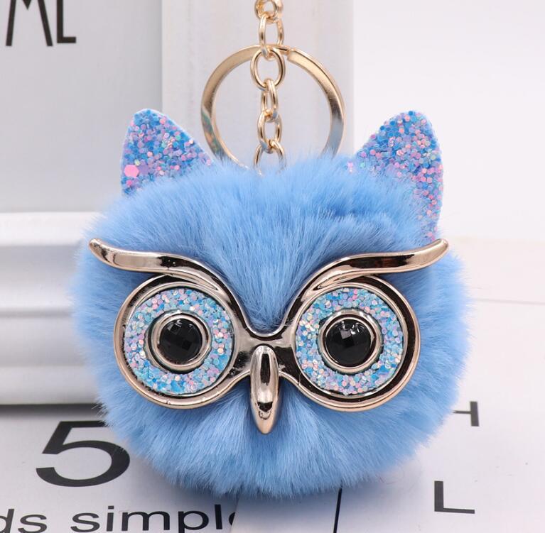 Lovely Owl Plush Doll Kids Favors Fur Ball Key Chain