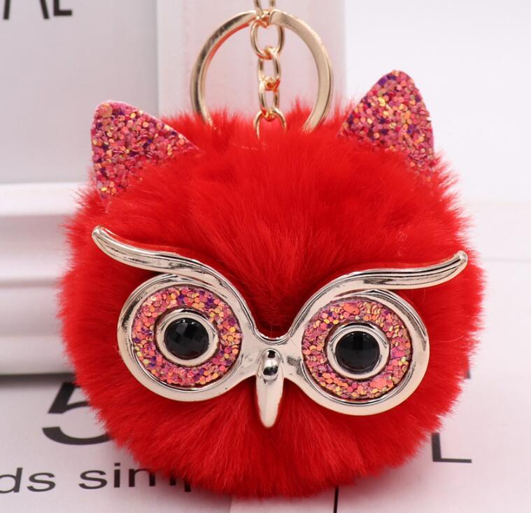 Lovely Owl Plush Doll Kids Favors Fur Ball Key Chain