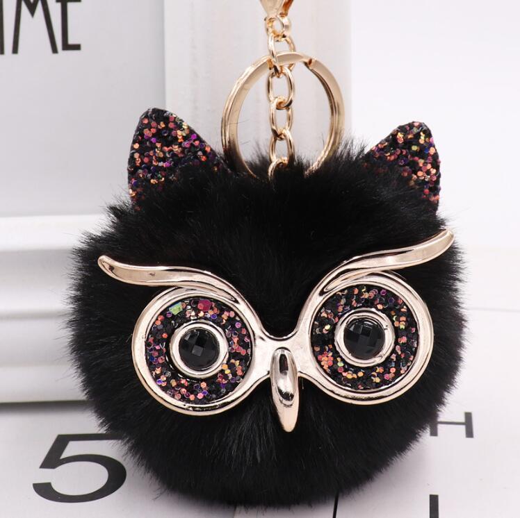 Lovely Owl Plush Doll Kids Favors Fur Ball Key Chain