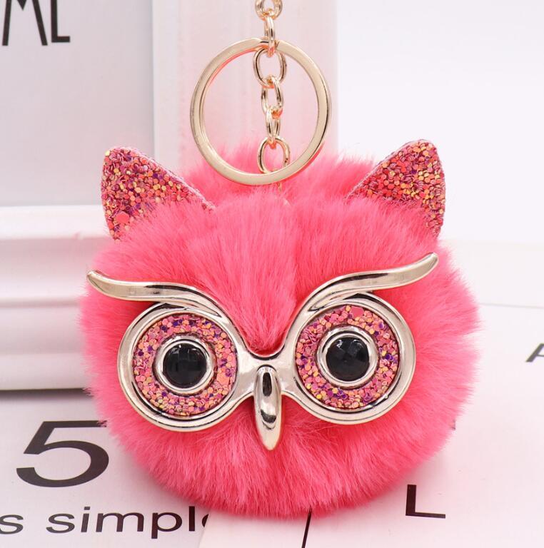 Lovely Owl Plush Doll Kids Favors Fur Ball Key Chain
