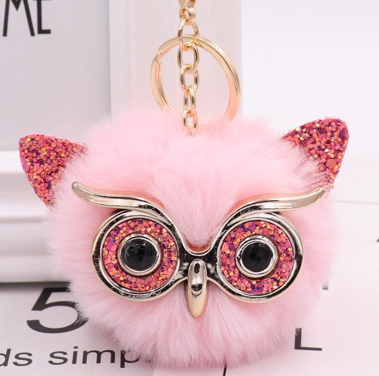 Lovely Owl Plush Doll Kids Favors Fur Ball Key Chain