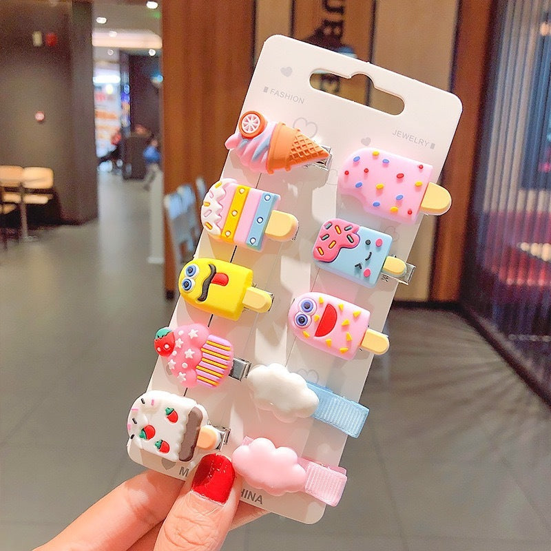 Super cute cream ice cream kids hairpin