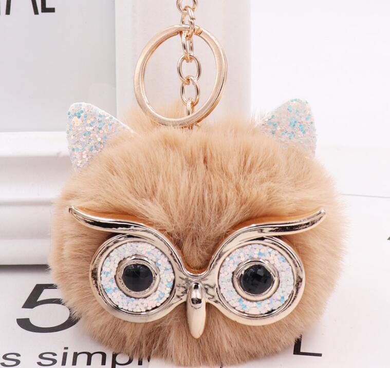 Lovely Owl Plush Doll Kids Favors Fur Ball Key Chain