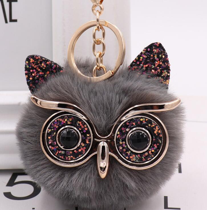 Lovely Owl Plush Doll Kids Favors Fur Ball Key Chain