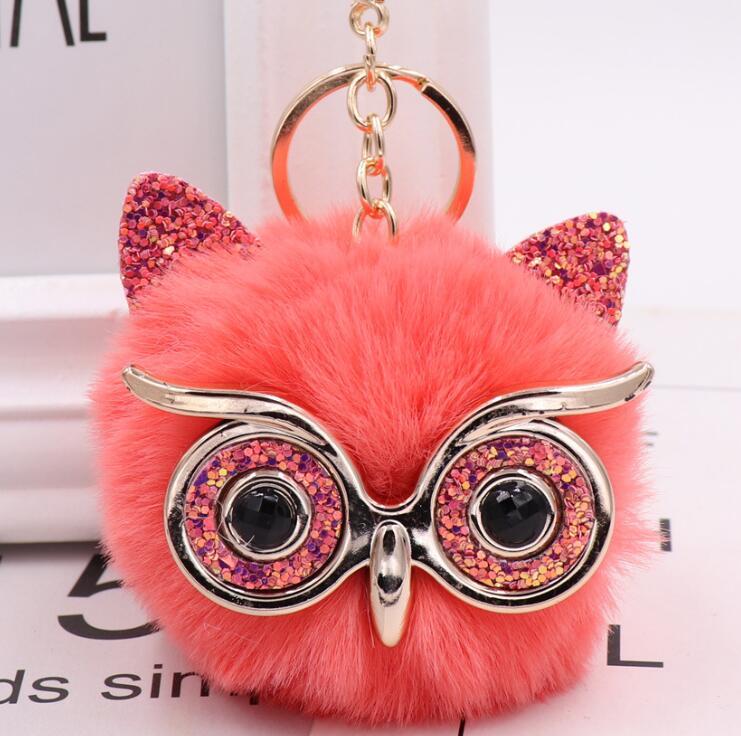 Lovely Owl Plush Doll Kids Favors Fur Ball Key Chain