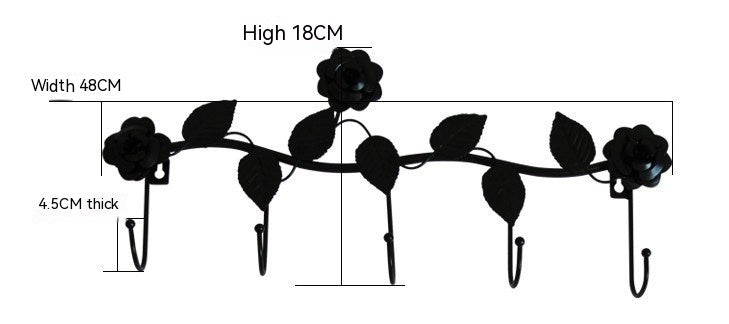 Iron Strong Creative Rose Nail Wall Hook Clothing Store Storage Metal Clothes Hook