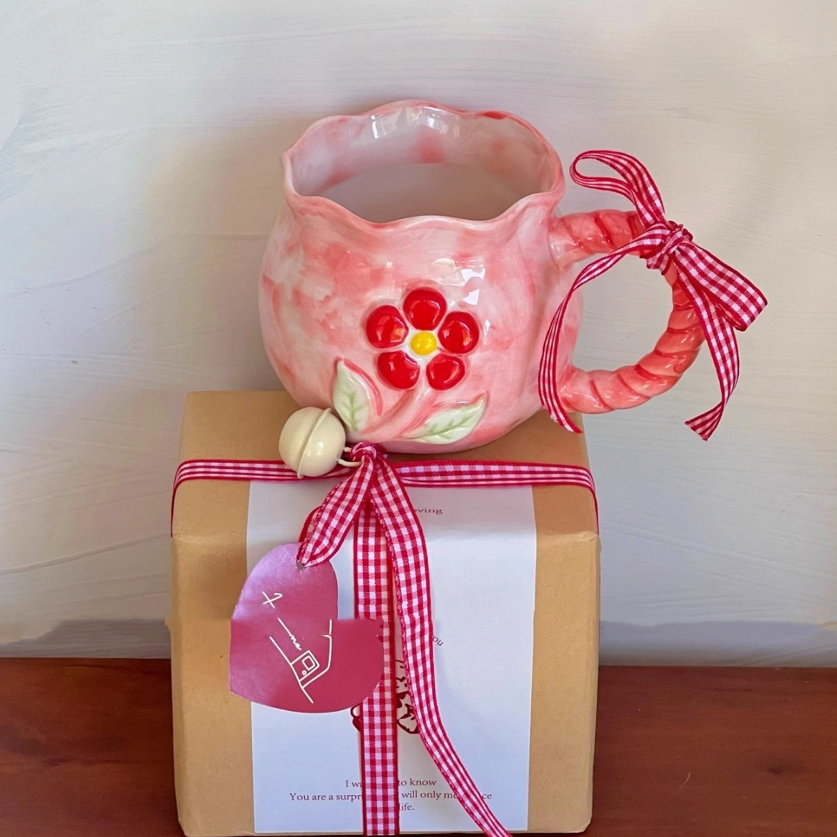 Irregular Cute Cherry Art Mug Gift Ceramic Cup
