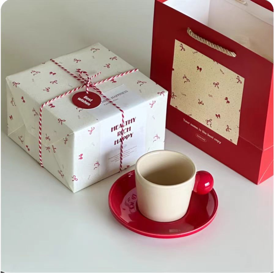 Irregular Cute Cherry Art Mug Gift Ceramic Cup