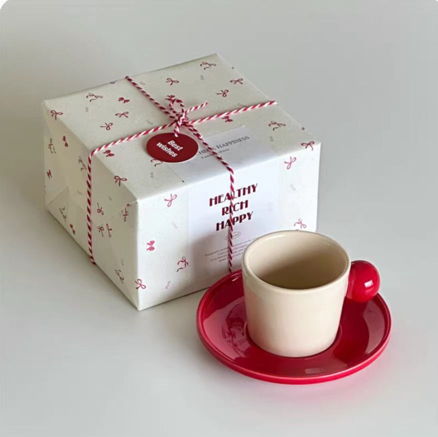 Irregular Cute Cherry Art Mug Gift Ceramic Cup