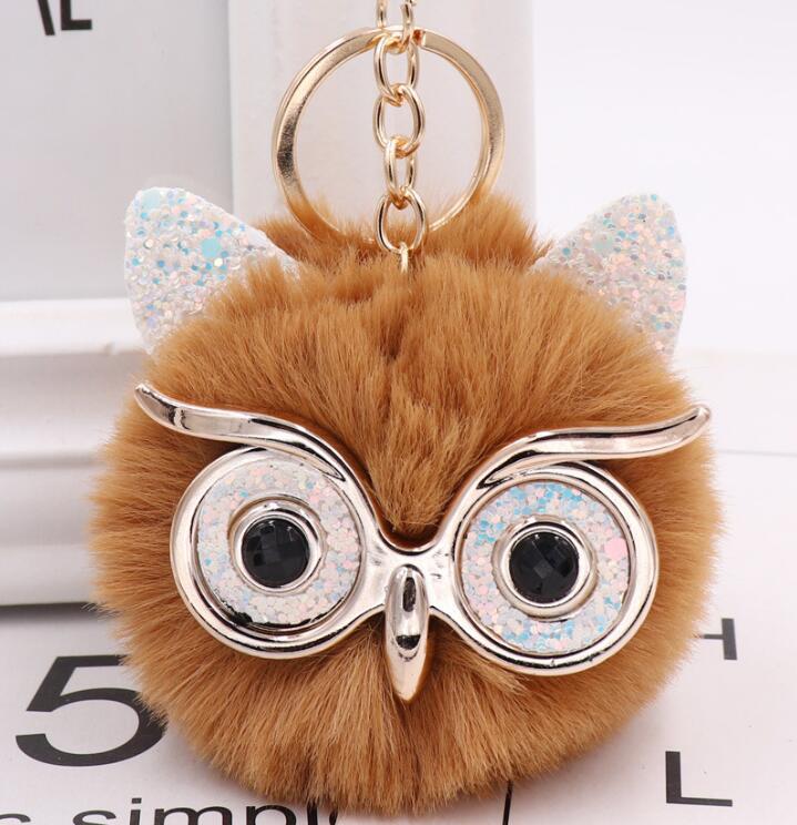 Lovely Owl Plush Doll Kids Favors Fur Ball Key Chain