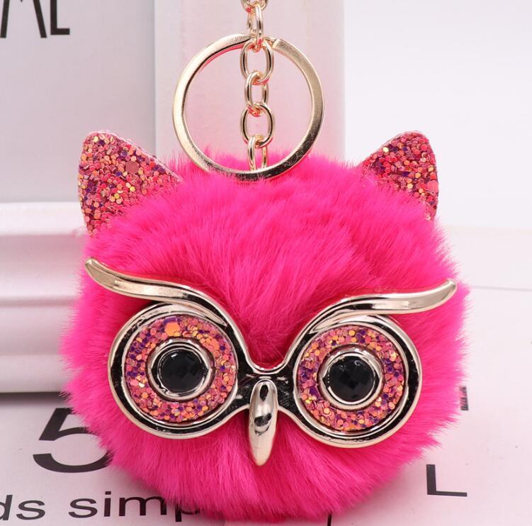 Lovely Owl Plush Doll Kids Favors Fur Ball Key Chain
